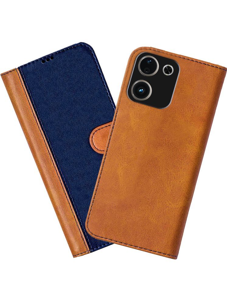     			Knotyy Brown Flip Cover Artificial Leather Compatible For iQOO Z9s Pro 5G ( Pack of 1 )