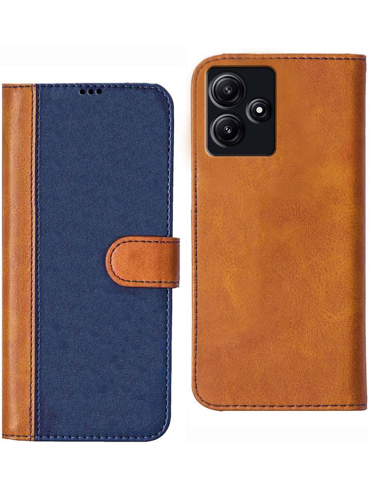     			Knotyy Brown Flip Cover Artificial Leather Compatible For Poco M6 Pro ( Pack of 1 )