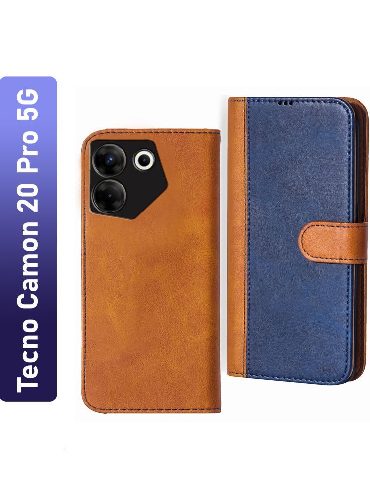     			Knotyy Brown Flip Cover Artificial Leather Compatible For Tecno Camon 20 Pro 5G ( Pack of 1 )