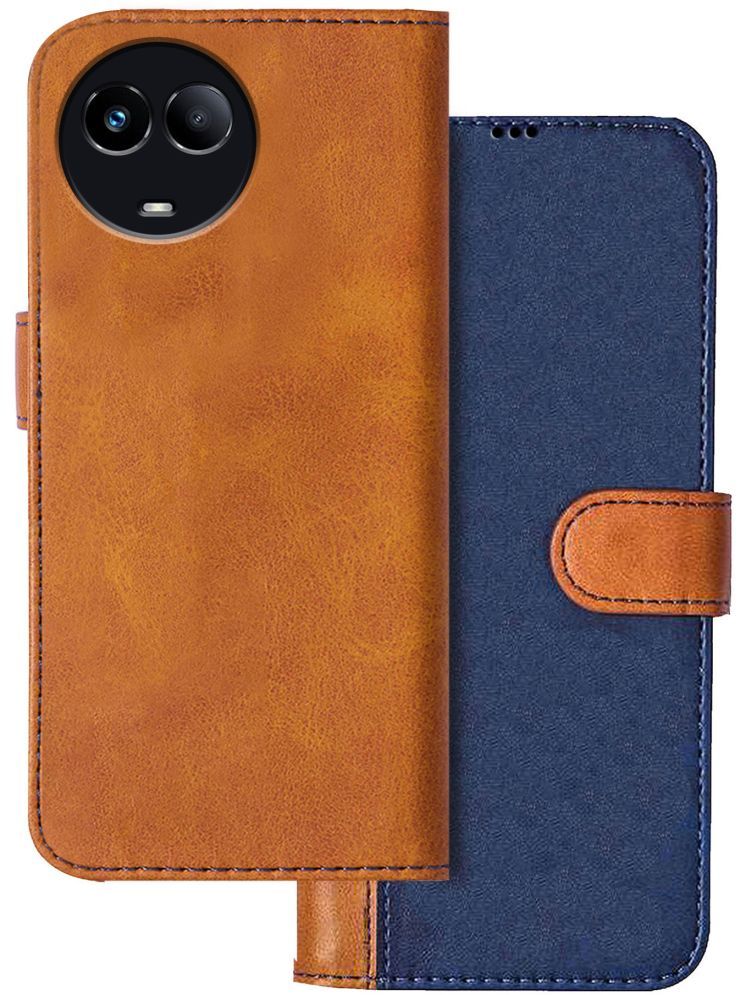     			Knotyy Brown Flip Cover Artificial Leather Compatible For realme 11x 5G ( Pack of 1 )