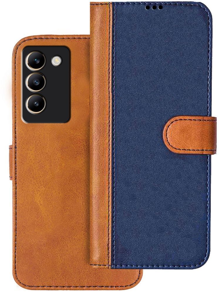     			Knotyy Brown Flip Cover Artificial Leather Compatible For vivo T3 5G ( Pack of 1 )