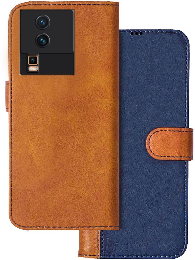     			Knotyy Brown Flip Cover Artificial Leather Compatible For iQoo Neo 7 Pro ( Pack of 1 )