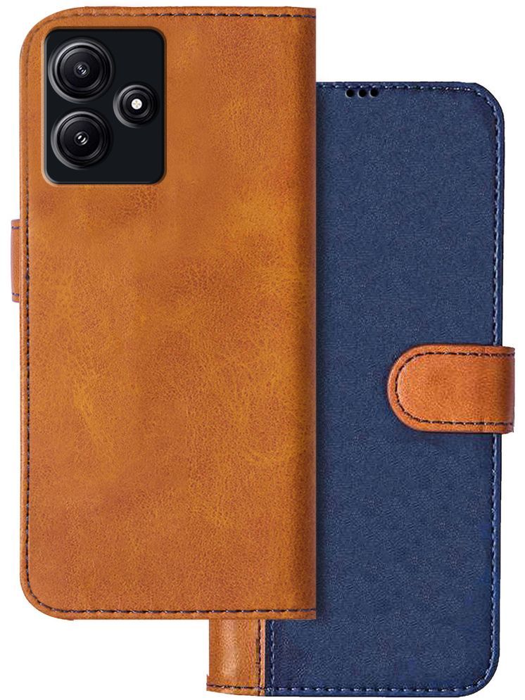     			Knotyy Brown Flip Cover Artificial Leather Compatible For Poco M6 Pro ( Pack of 1 )