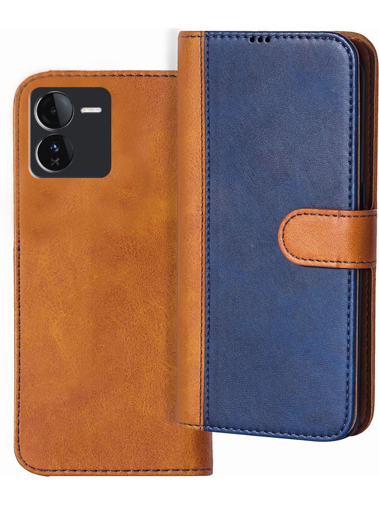     			Knotyy Brown Flip Cover Artificial Leather Compatible For iQOO Z9 5G ( Pack of 1 )