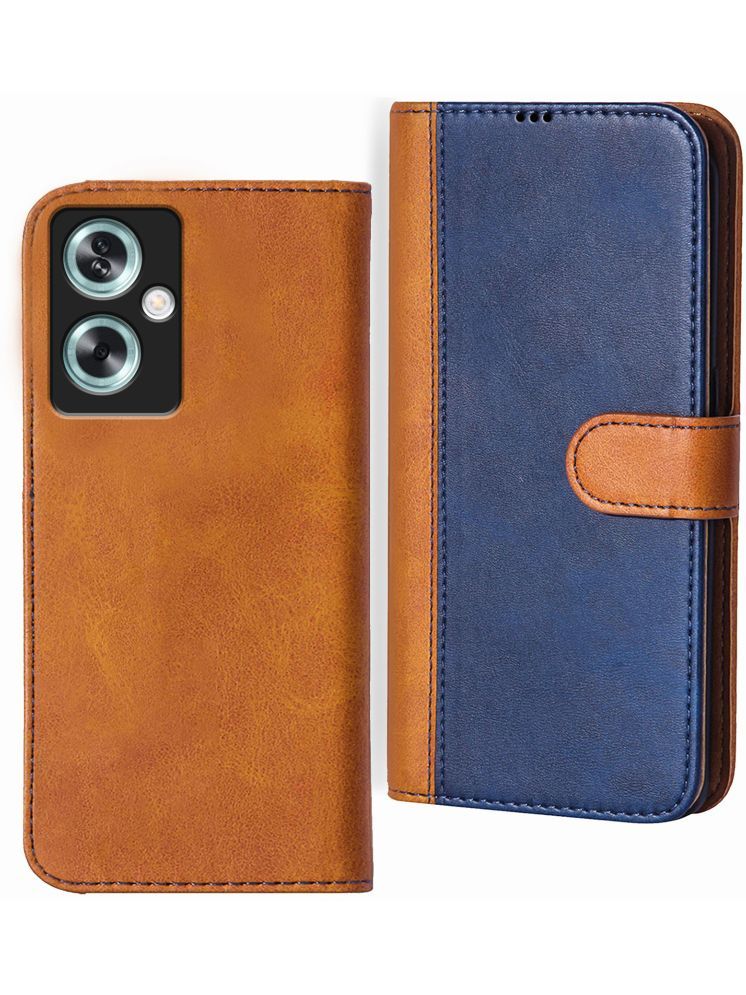     			Knotyy Brown Flip Cover Artificial Leather Compatible For OPPO A59 5G ( Pack of 1 )