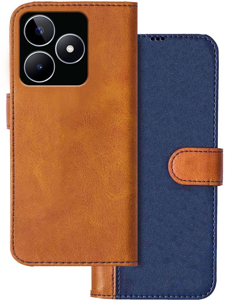     			Knotyy Brown Flip Cover Artificial Leather Compatible For realme C51 ( Pack of 1 )