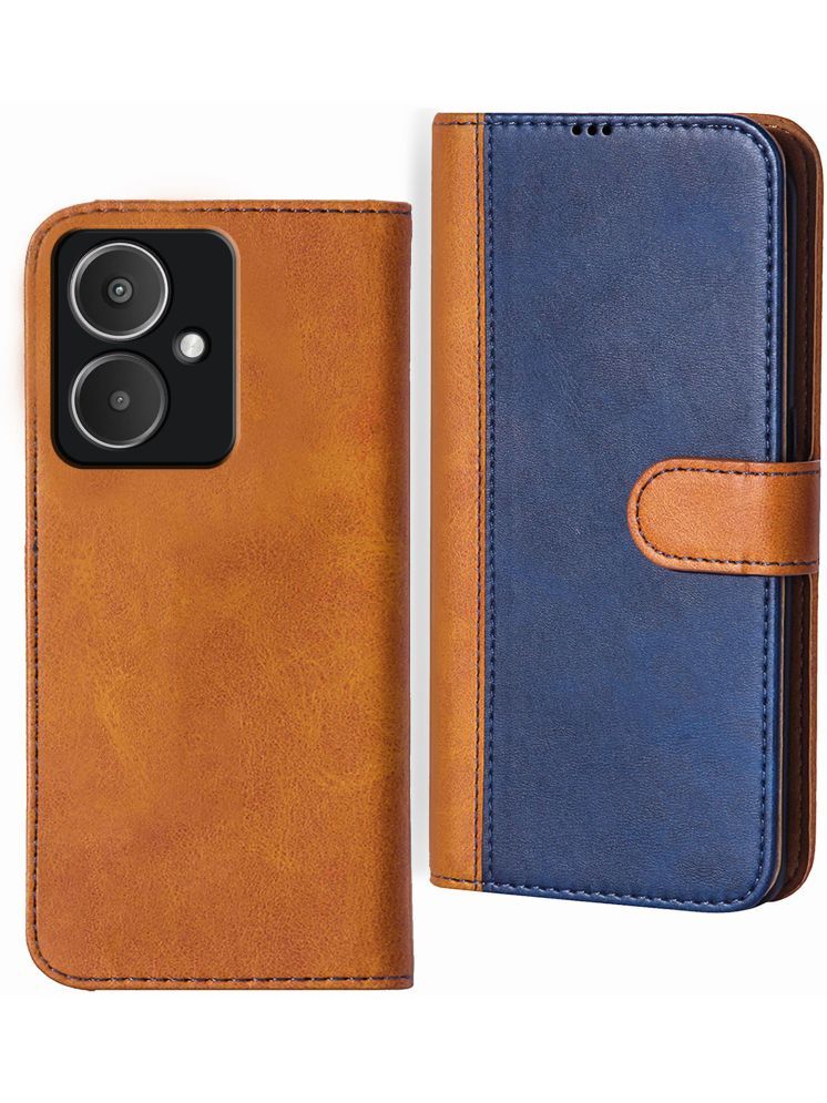     			Knotyy Brown Flip Cover Artificial Leather Compatible For Poco M6 5G ( Pack of 1 )