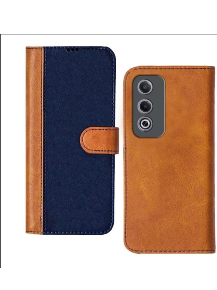     			Knotyy Brown Flip Cover Artificial Leather Compatible For Oppo A3 Pro 5G ( Pack of 1 )