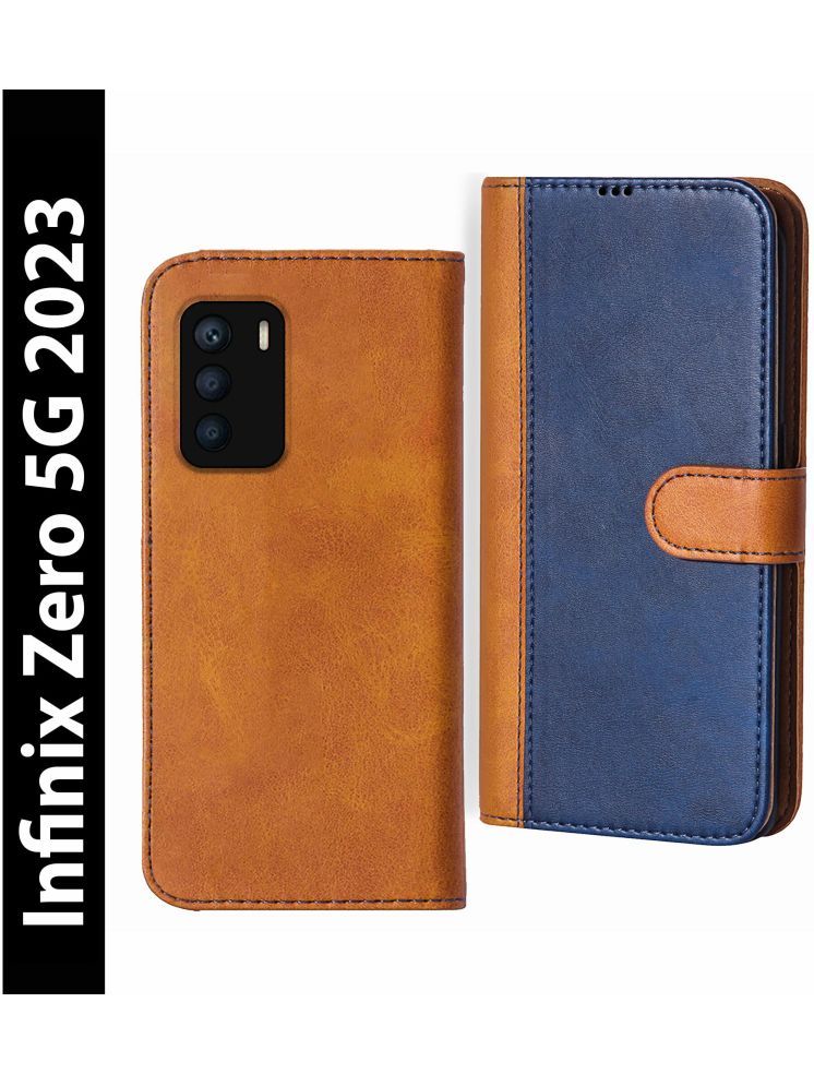     			Knotyy Brown Flip Cover Artificial Leather Compatible For Infinix Zero 5G 2023 ( Pack of 1 )