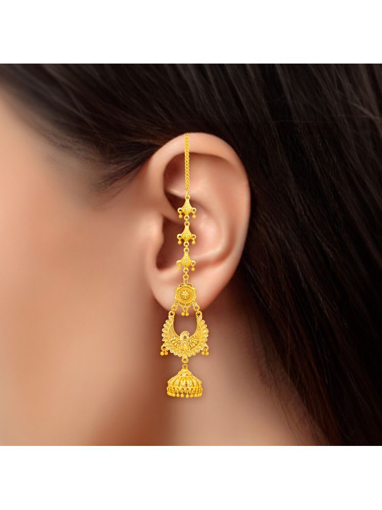     			LUV FASHION Golden Jhumki Earrings ( Pack of 1 )