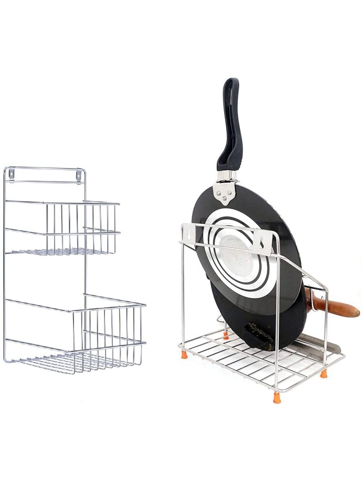     			Sushil Silver Stainless Steel Dish Racks ( Pack of 2 )