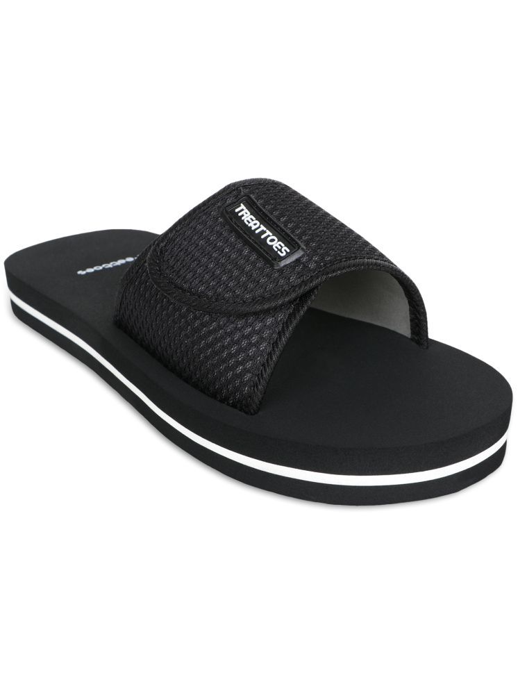     			TREATTOES Black Men's Slide Flip Flop