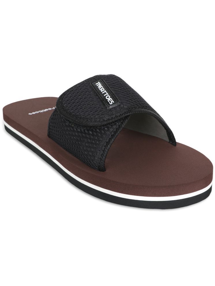     			TREATTOES Brown Men's Slide Flip Flop