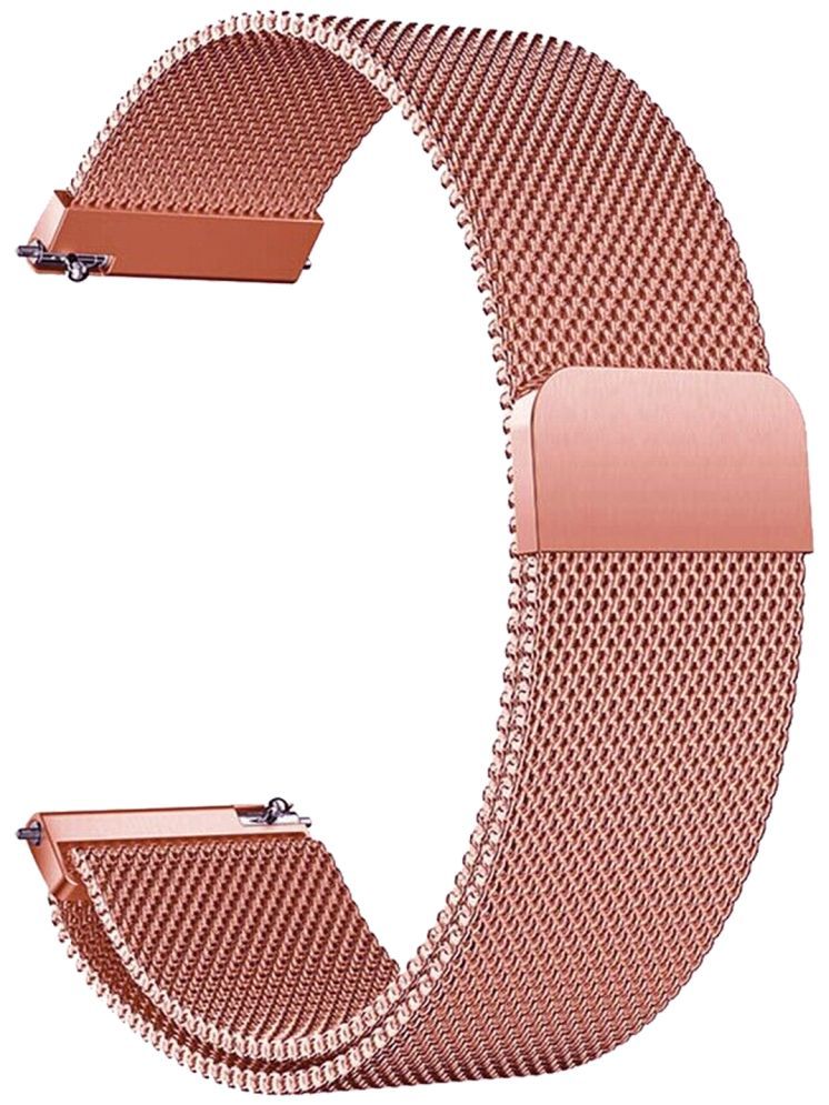     			ACM Watch Strap Magnetic compatible with Fastrack Revoltt Classic Smartwatch Luxury Metal Chain Band Rose Gold Pink