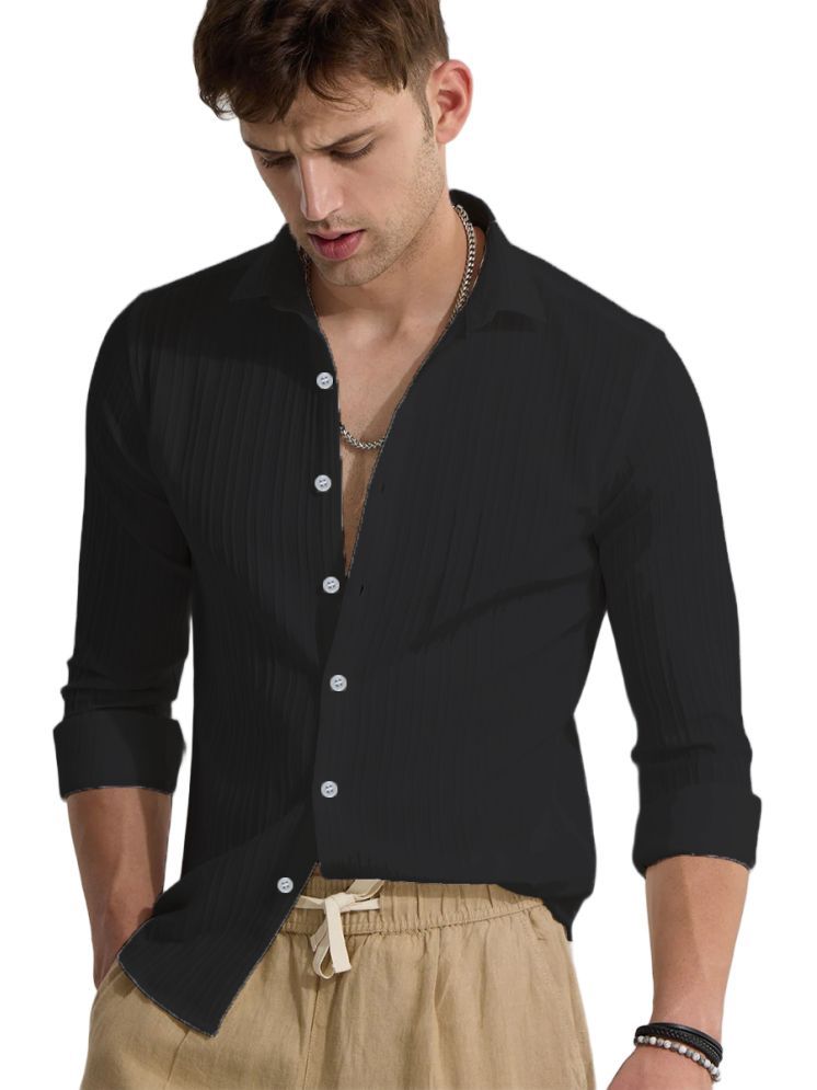     			Bluedove Poly Cotton Regular Fit Solids Full Sleeves Men's Casual Shirt - Black ( Pack of 1 )