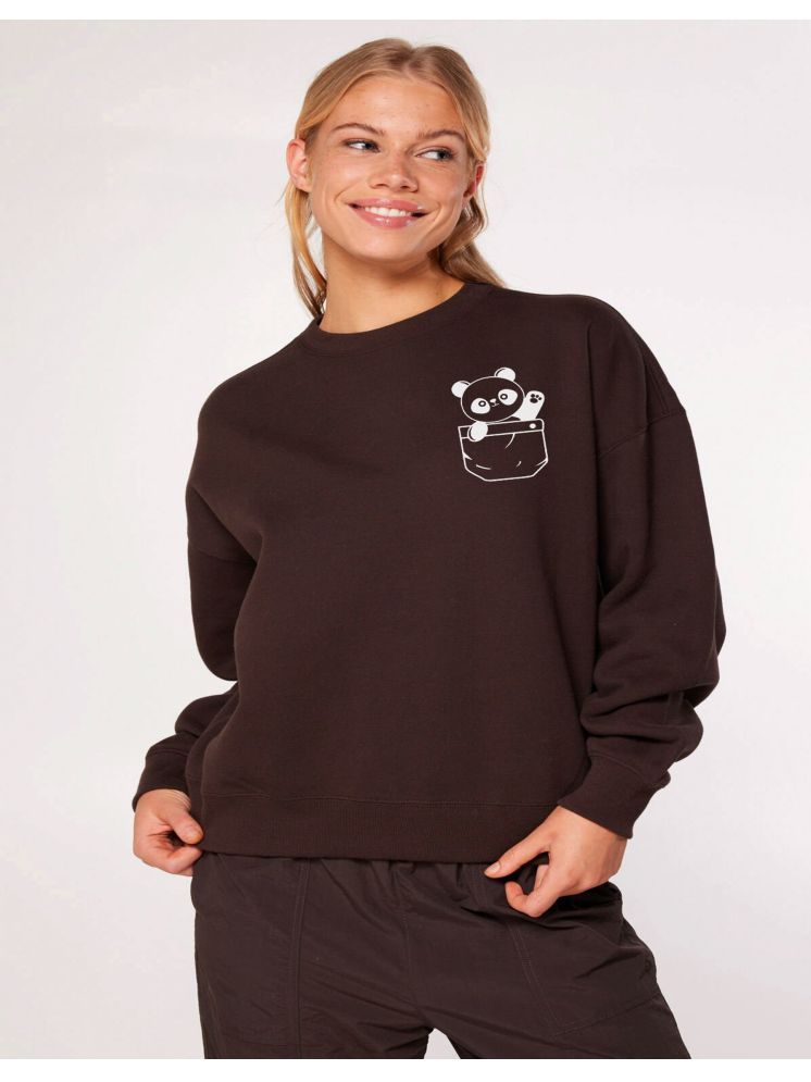     			Calm Down Fleece Women's Non Zippered Sweatshirt ( Brown )