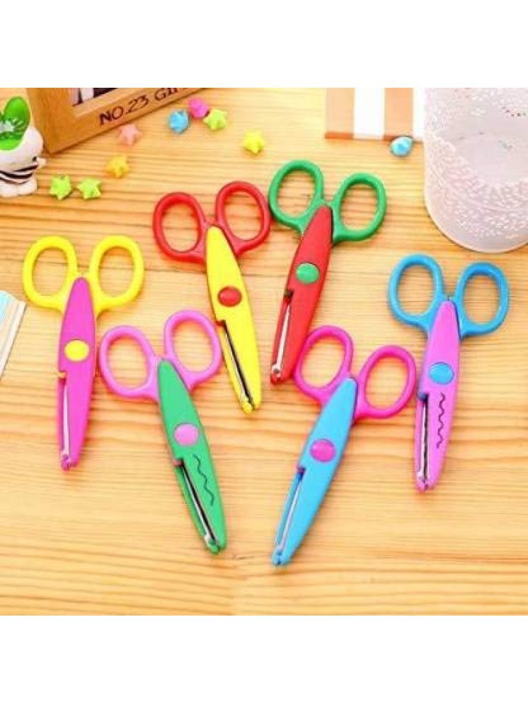     			Eclet Designer Shape Cutter Scissor Pack of 6 Different Design, Zig Zag Scissor for DIY Craft Work, Project Work, Border Making and Scrapbooking, Multicolor, Designer Shape Scissor Pack of 6