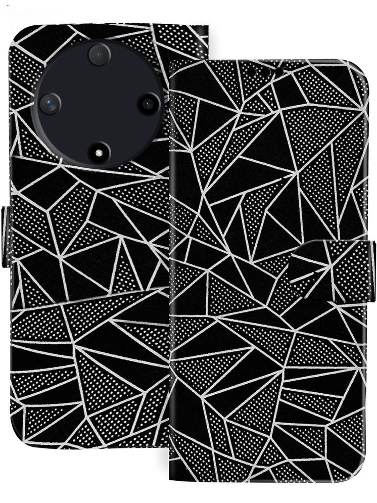     			Knotyy Black Flip Cover Artificial Leather Compatible For Honor X9b 5G ( Pack of 1 )