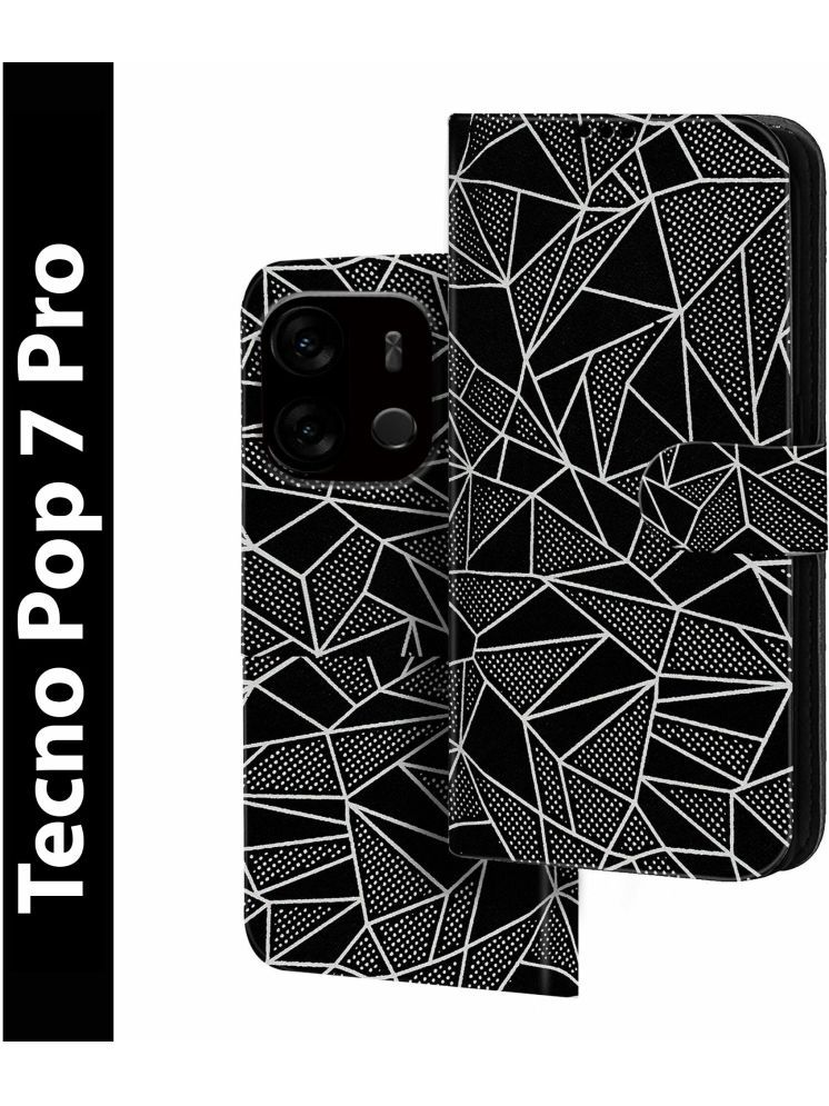     			Knotyy Black Flip Cover Artificial Leather Compatible For Tecno Pop 7 Pro ( Pack of 1 )