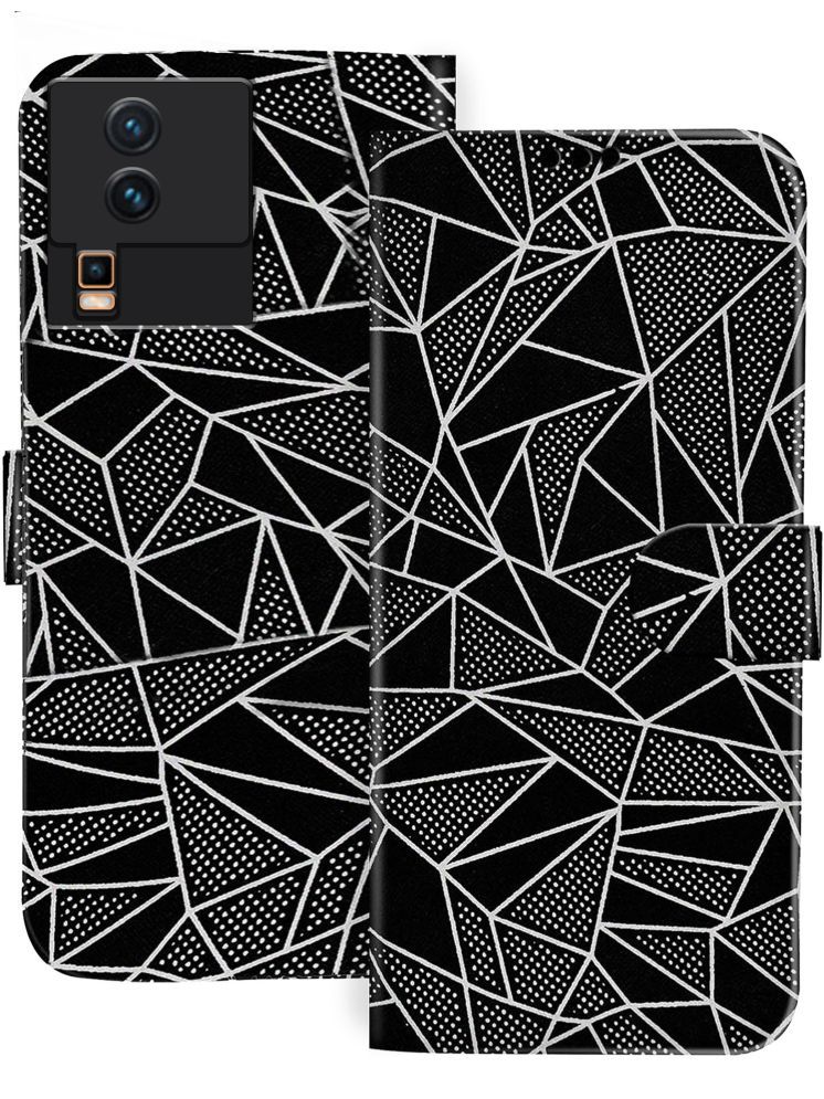     			Knotyy Black Flip Cover Artificial Leather Compatible For iQoo Neo 7 Pro ( Pack of 1 )