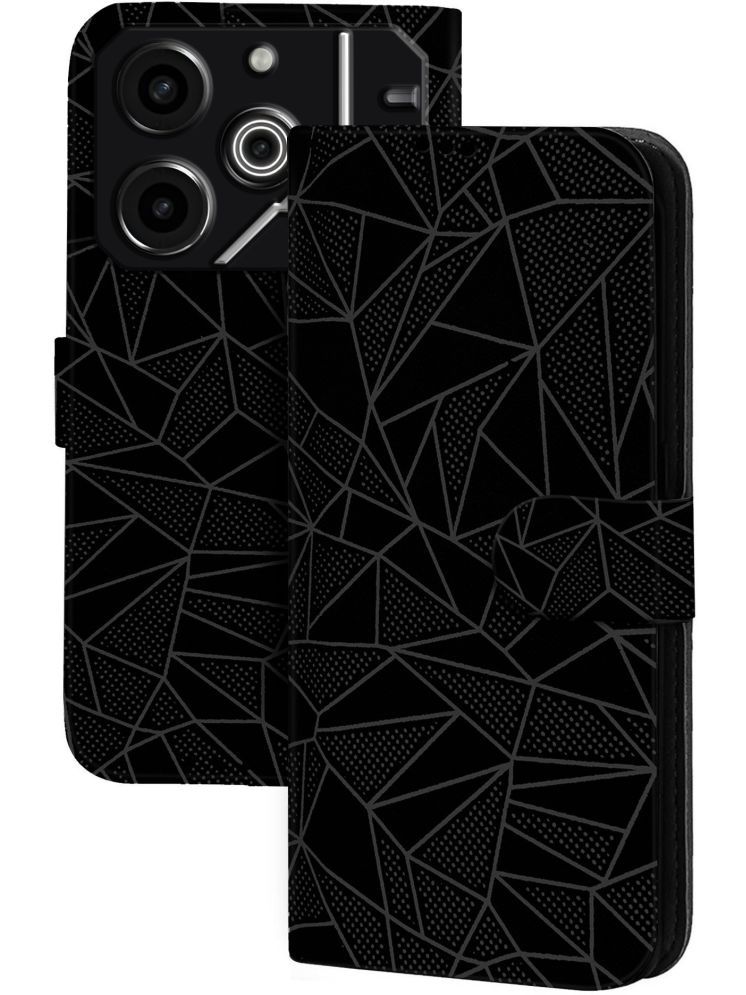     			Knotyy Black Flip Cover Artificial Leather Compatible For Tecno Pova 6 Pro 5G ( Pack of 1 )