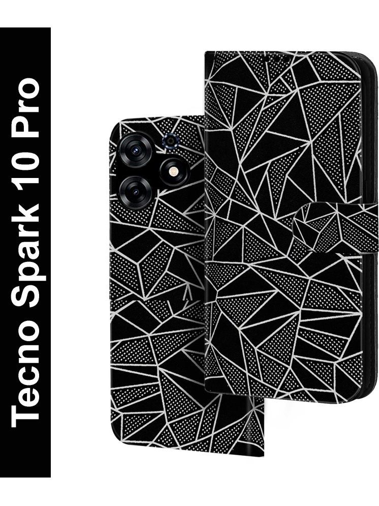     			Knotyy Black Flip Cover Artificial Leather Compatible For Tecno Spark 10 Pro ( Pack of 1 )