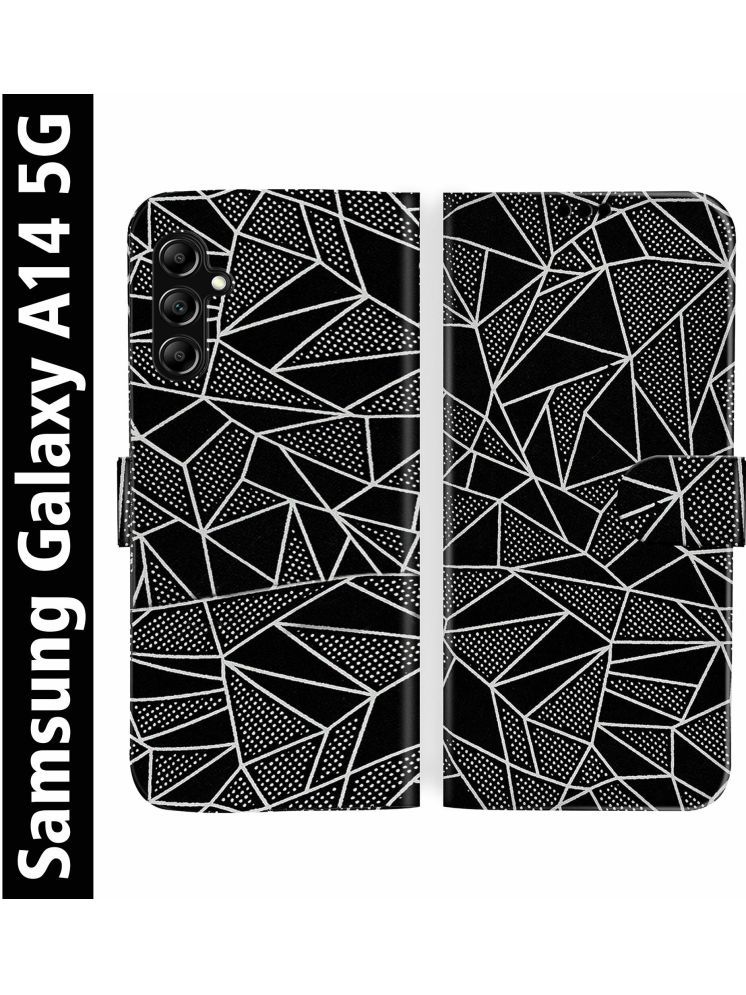     			Knotyy Black Flip Cover Artificial Leather Compatible For SAMSUNG Galaxy A14 5G ( Pack of 1 )