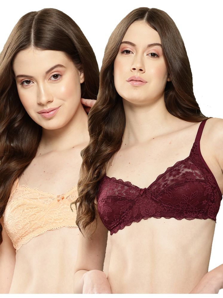     			Leading Lady Pack of 2 Nylon Non Padded T-Shirt Bra For Women ( Peach )