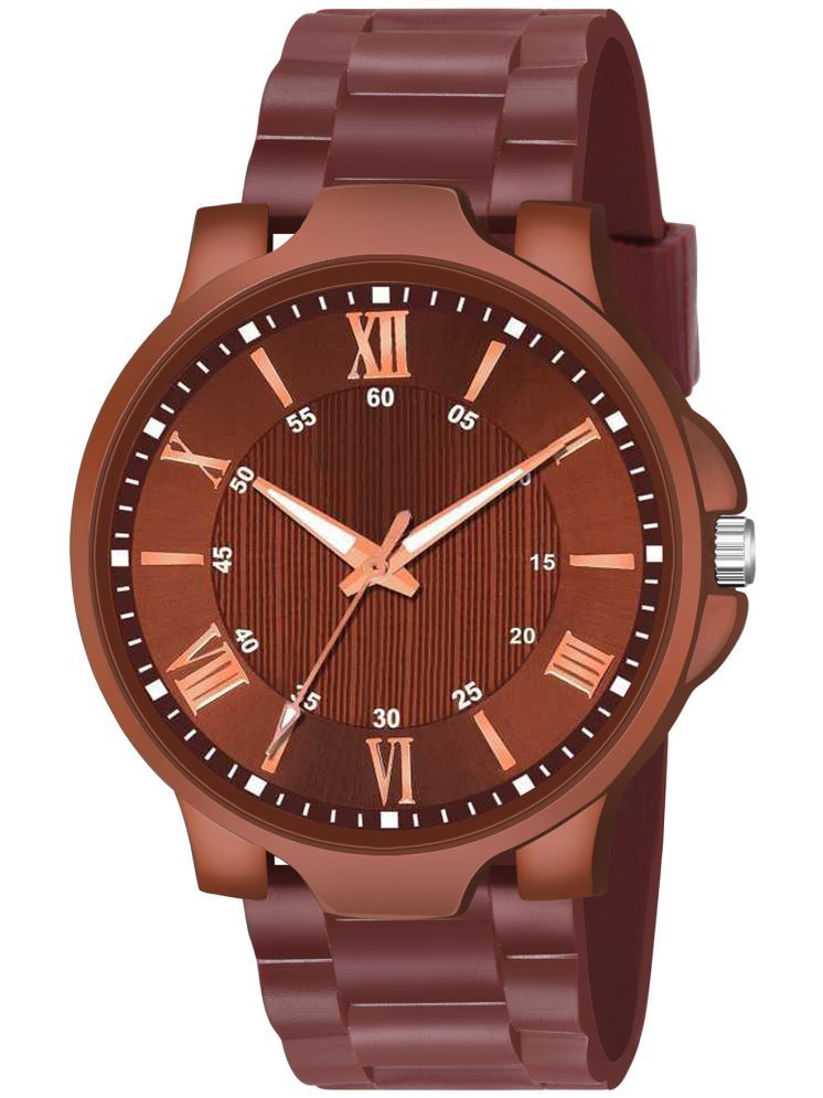     			NiyatiNx Brown Silicon Analog Men's Watch