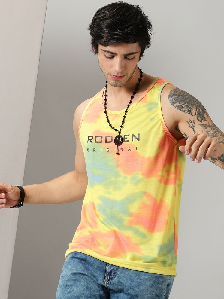     			RodZen Pack of 1 Cotton Blend Gym Vest For Men ( Yellow )