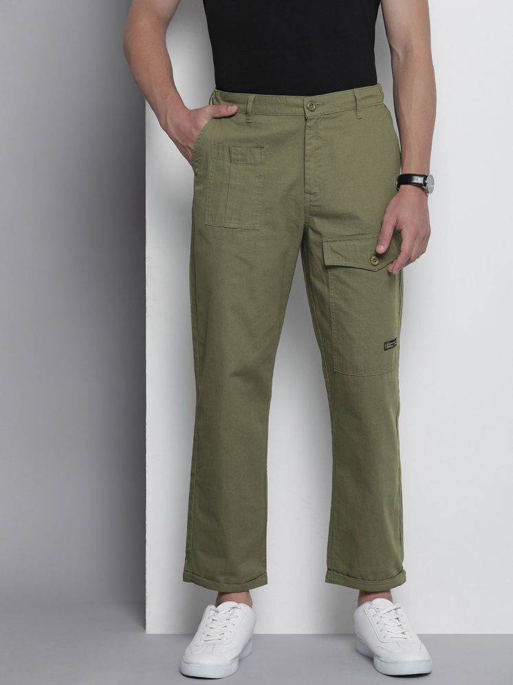     			The Indian Garage Co. Relax Flat Men's Chinos - Olive Green ( Pack of 1 )