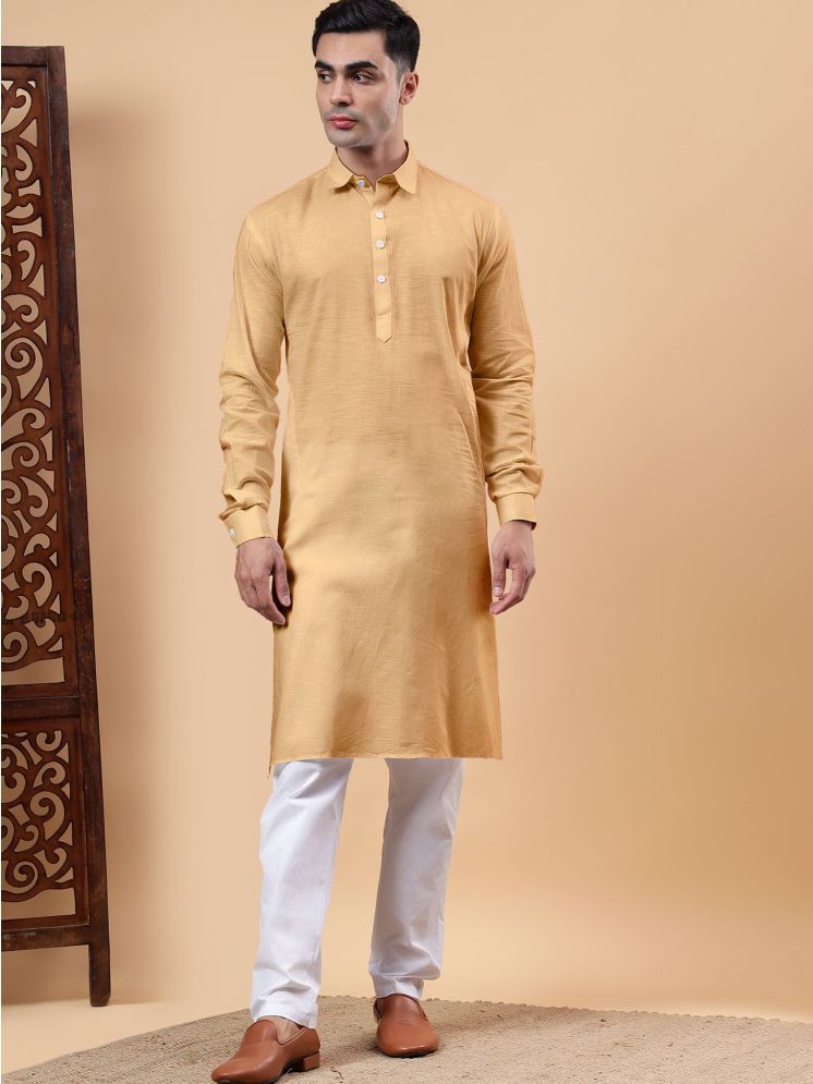     			Yugnik Orange Cotton Regular Fit Men's Kurta Pyjama Set ( Pack of 1 )