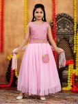 Aarika Georgette Lehenga Choli Set For Girls ( Pack of 1 , Pink )