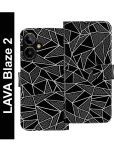 Knotyy Black Flip Cover Artificial Leather Compatible For LAVA Blaze 2 ( Pack of 1 )