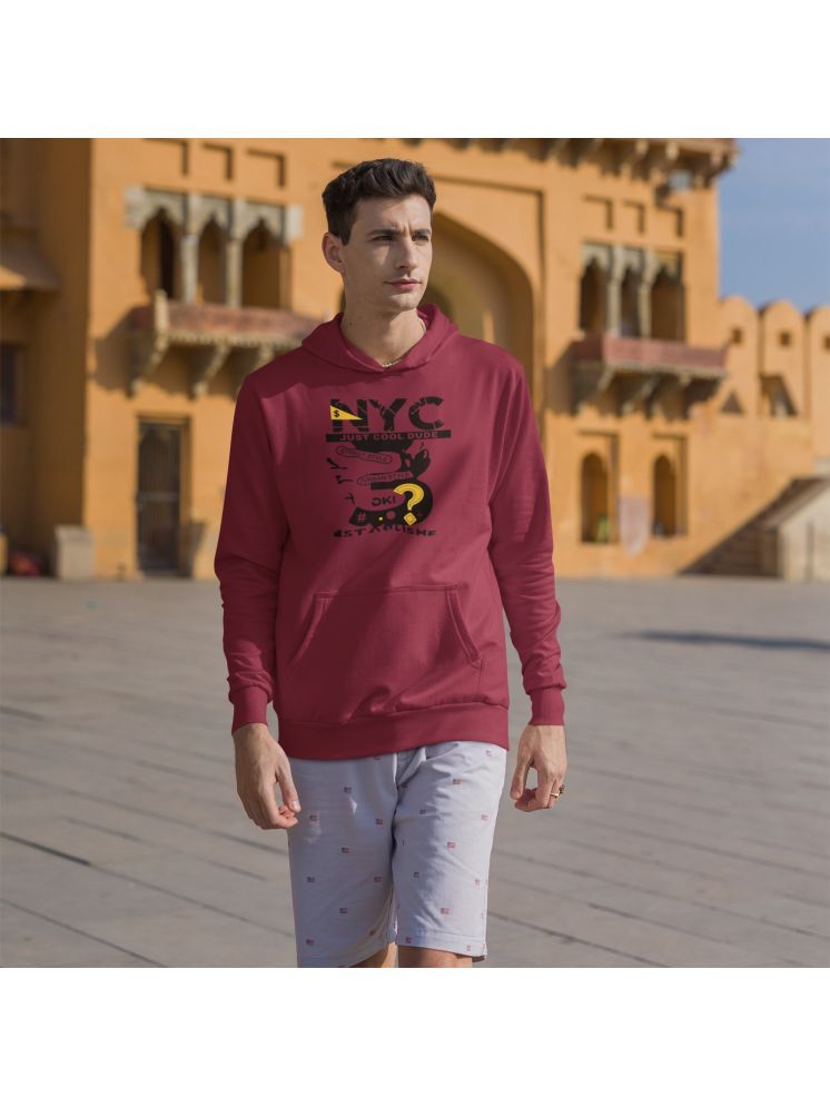     			BICHARA Polyester Hooded Men's Sweatshirt - Maroon ( Pack of 1 )