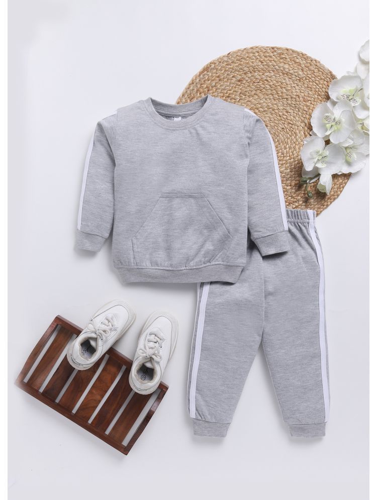     			Chandrika Pack of 1 Unisex Cotton Blend Sweatshirt & Joggers Set ( Grey Melange )