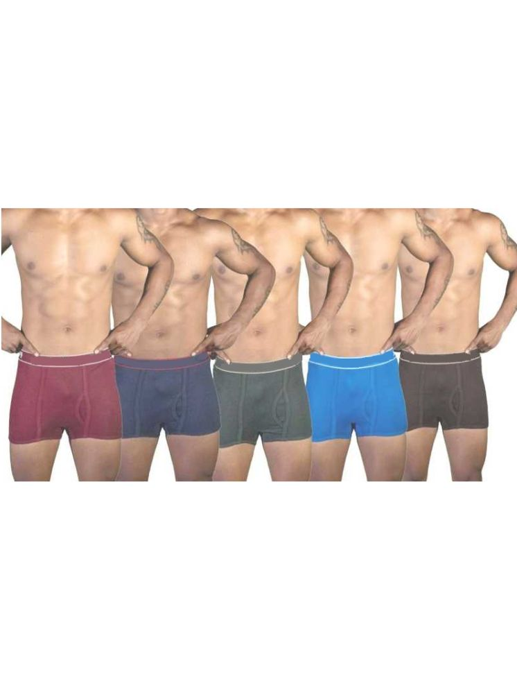     			D1 DIFFERENT ONE Pack of 5 Cotton Trunks For Men's ( Multicolor )