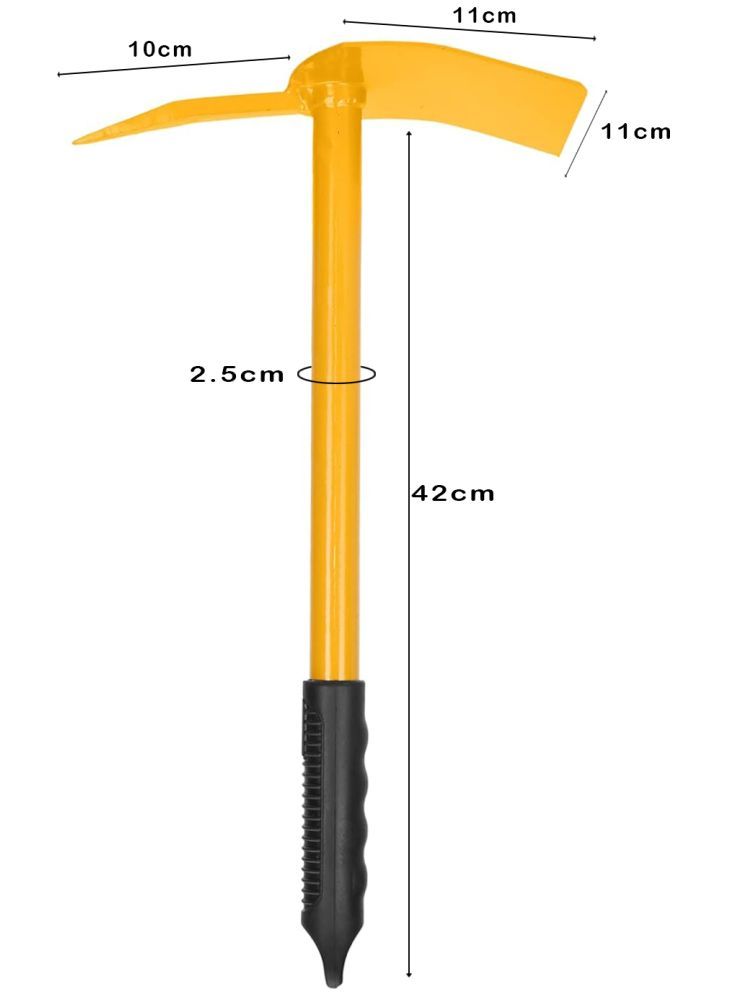     			Heavy Duty Gardening Garden Hoe with Single Prong Ergonomic Handle with Hang-up 1 Hand Tool