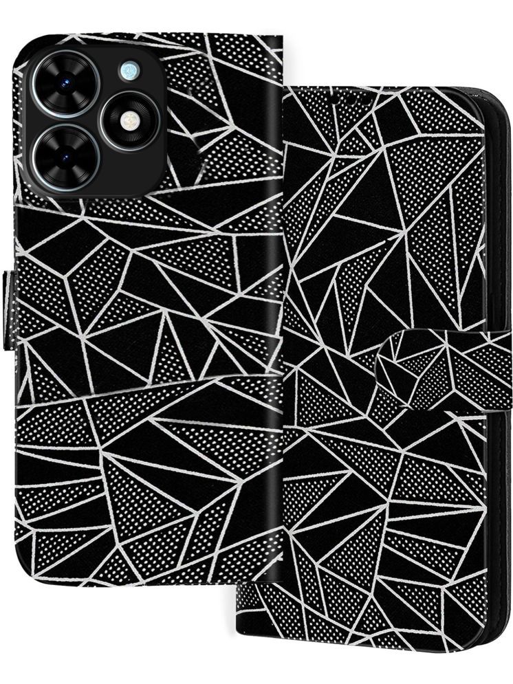     			Knotyy Black Flip Cover Artificial Leather Compatible For Tecno Spark Go 2024 ( Pack of 1 )