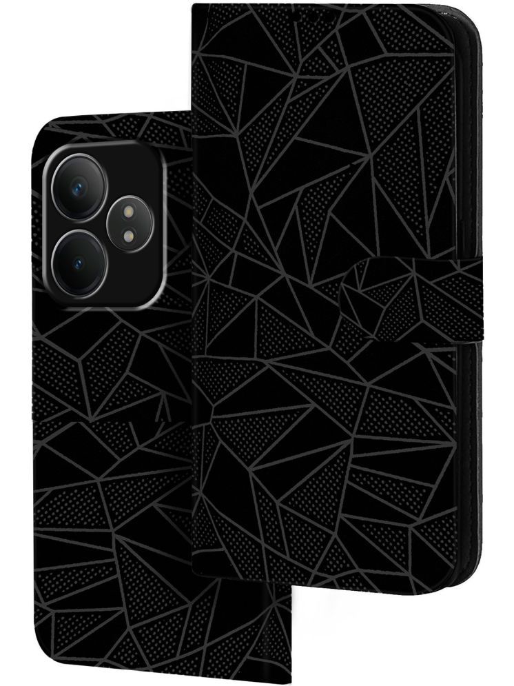     			Knotyy Black Flip Cover Artificial Leather Compatible For RealMe GT 6T 5G ( Pack of 1 )