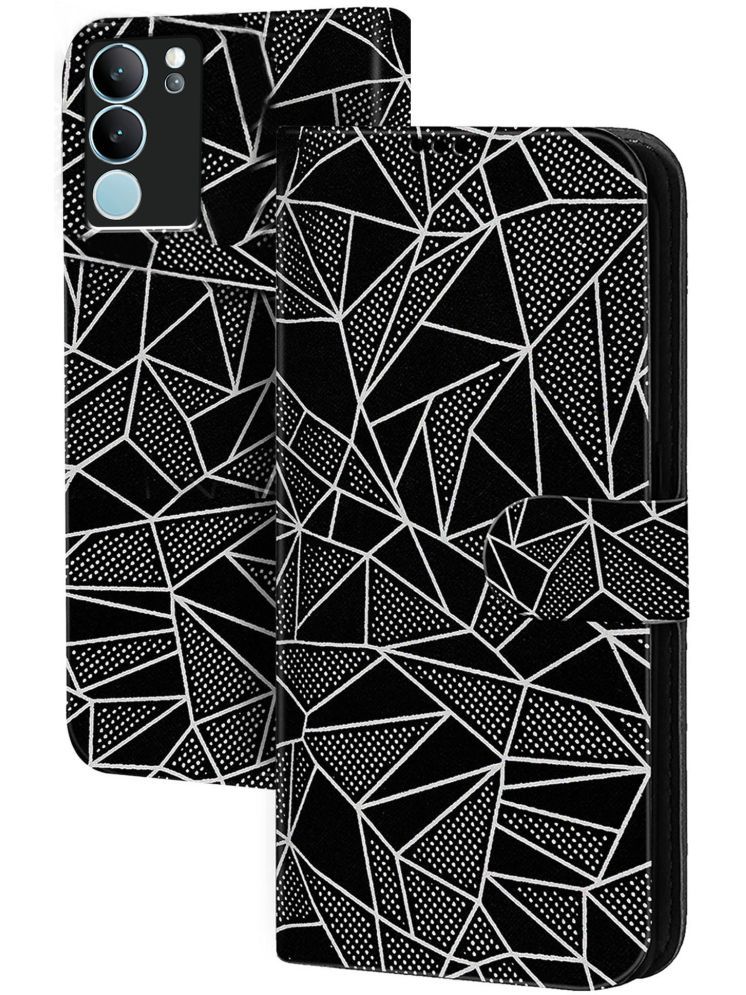     			Knotyy Black Flip Cover Artificial Leather Compatible For vivo V29 5G ( Pack of 1 )