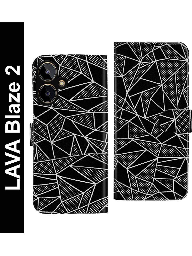     			Knotyy Black Flip Cover Artificial Leather Compatible For LAVA Blaze 2 ( Pack of 1 )