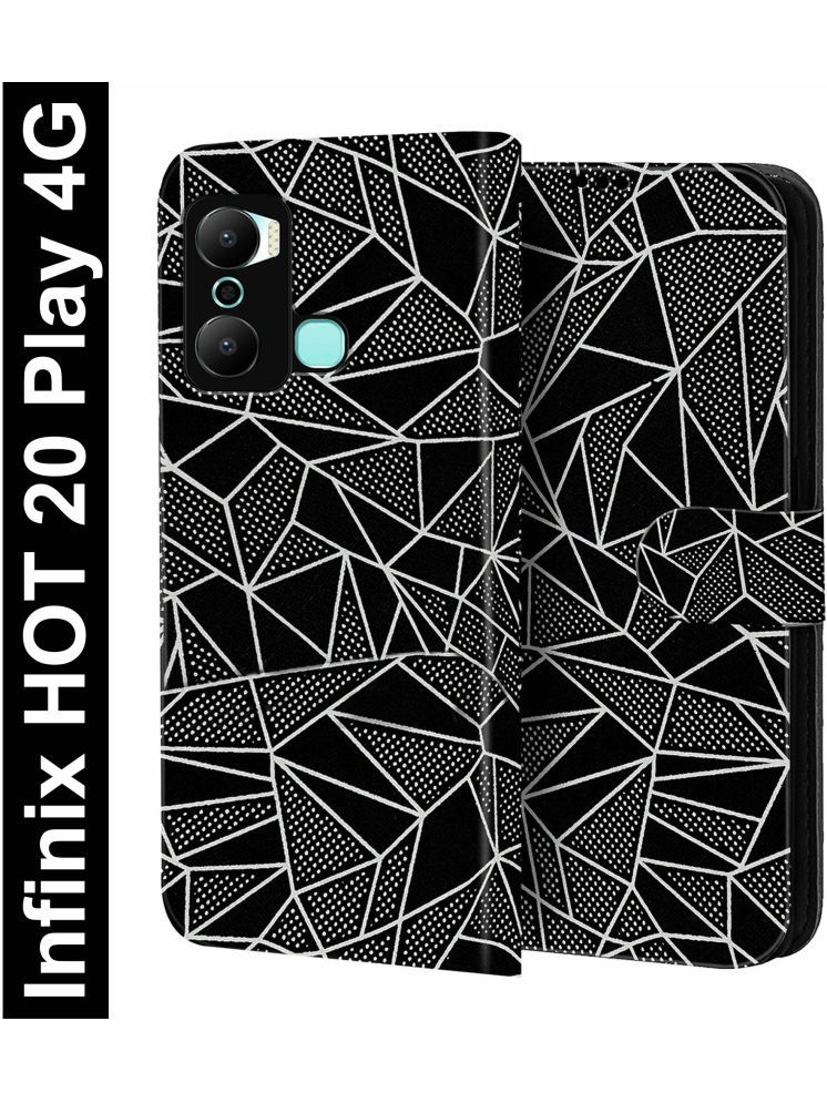     			Knotyy Black Flip Cover Artificial Leather Compatible For Infinix HOT 20 Play ( Pack of 1 )