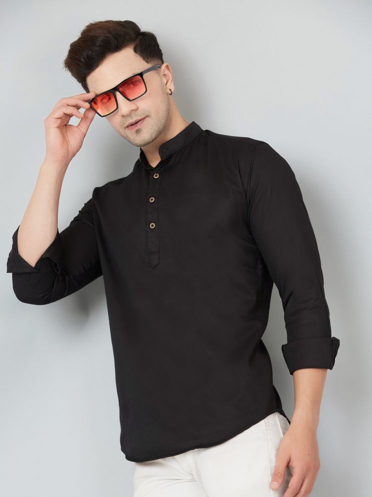     			S.K. CASUAL Black Cotton Blend Men's Regular Kurta ( Pack of 1 )