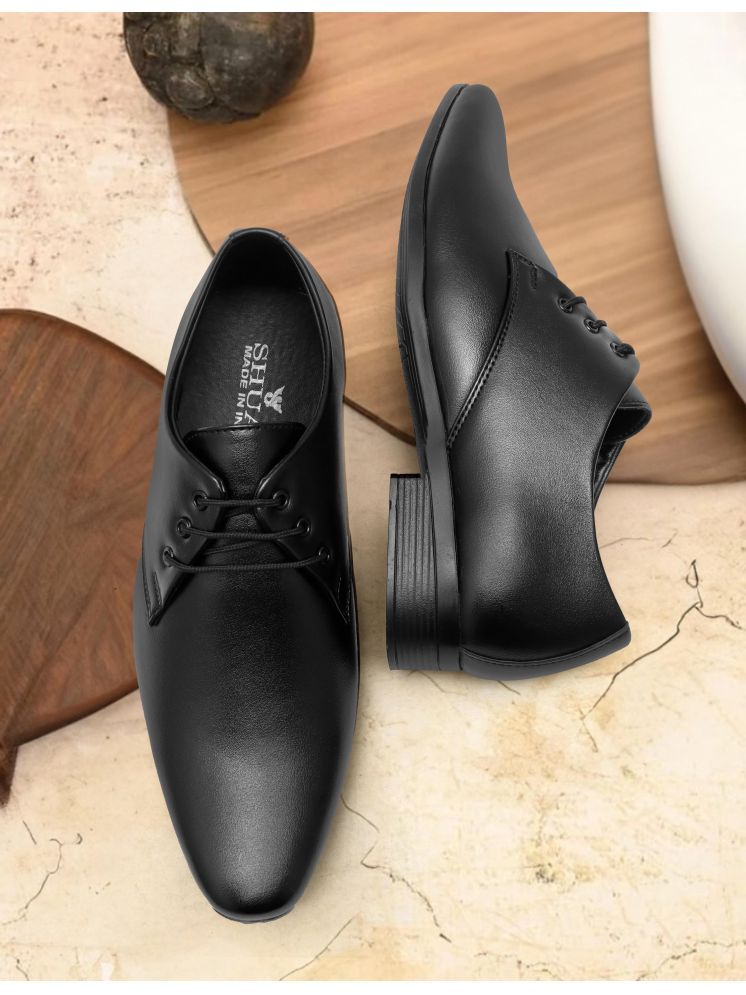     			SHUAN Black Men's Derby Formal Shoes