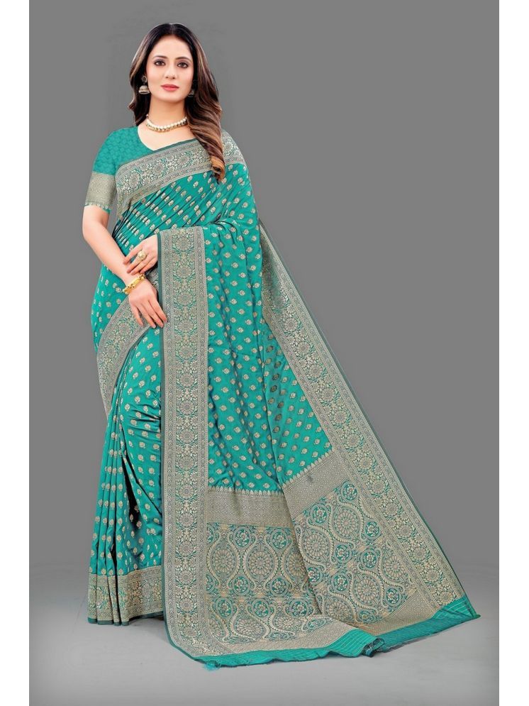     			Varni Fabrics Pack of 1 Silk Embellished Saree With Blouse Piece ( Sea Green )