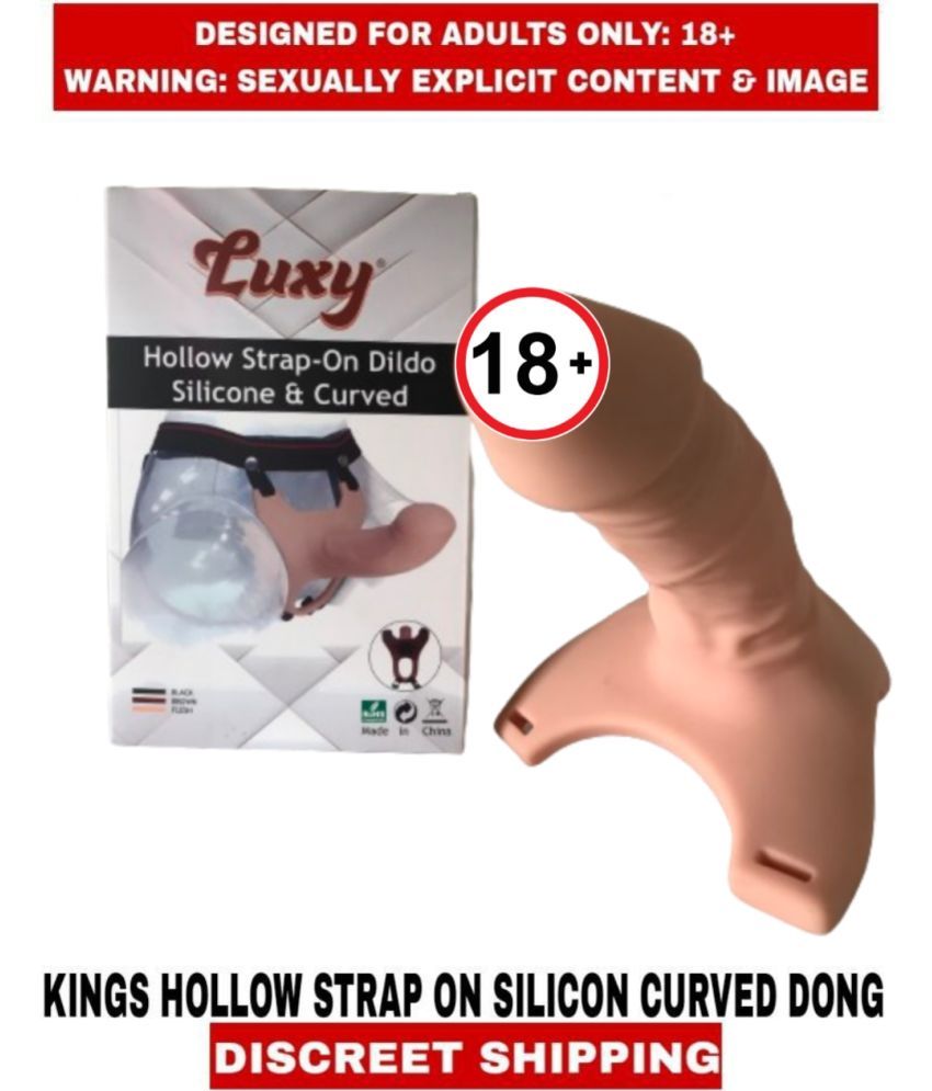     			Adult Sex Toys L U X Y Hollow Strap-On Dildo Silicon And Curved Dong Strap-On For Men