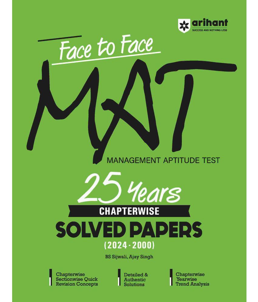     			Arihant Face To Face MAT | 25 Years Chapterwise Solved Papers (2024-2000)