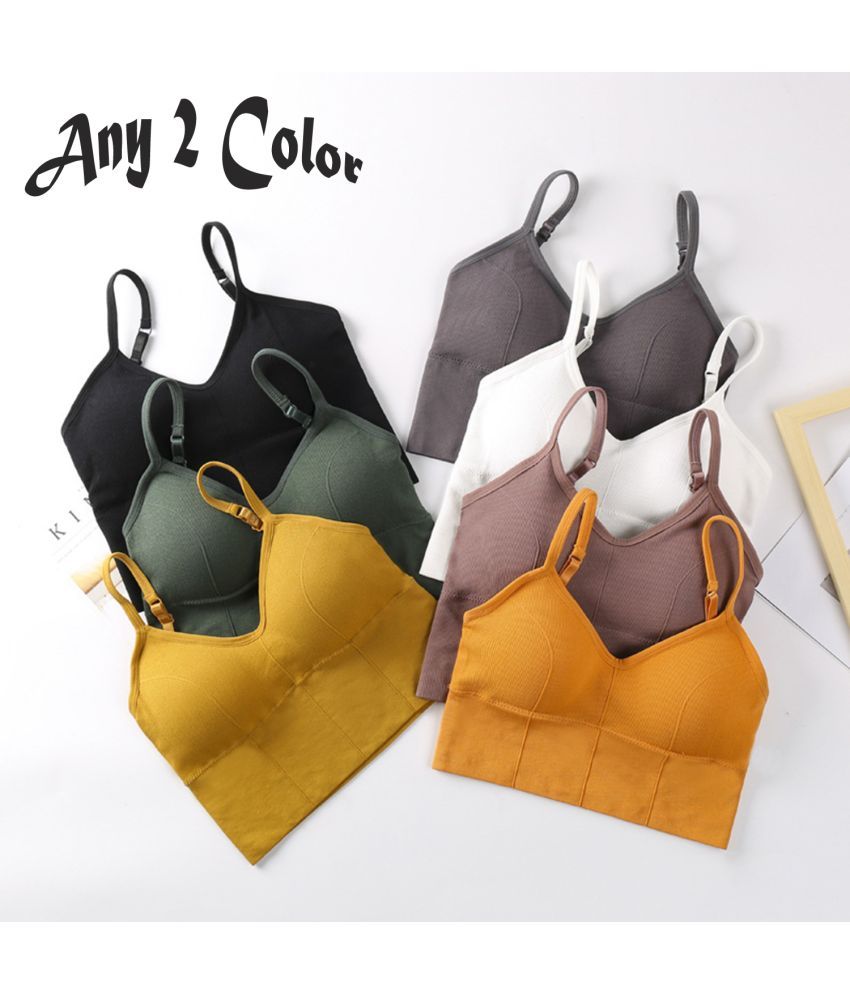     			Flenzy Pack of 2 Cotton Blend Removable Padding Everyday Bra For Women ( Multicolor2 )