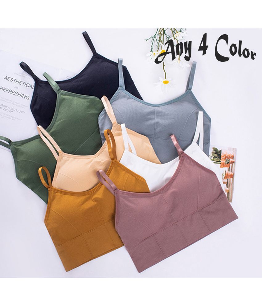     			Flenzy Pack of 4 Cotton Blend Removable Padding Shaping Bra For Women ( Multicolor7 )